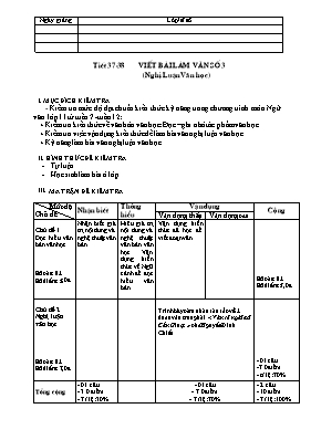 Bài viết số 3 Ngữ văn lớp 11 - Năm học 2016-2017